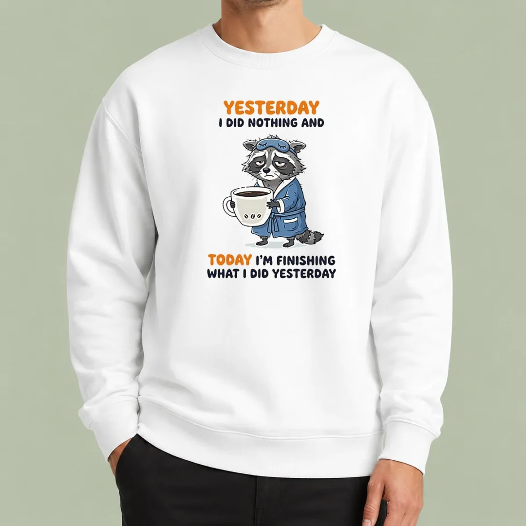 pretty-raccoon-yesterday-i-did-nothing-and-today-im-finishing-what-i-did-yesterday-sweater Pretty Raccoon Yesterday I Did Nothing And Today Im Finishing What I Did Yesterday Sweater