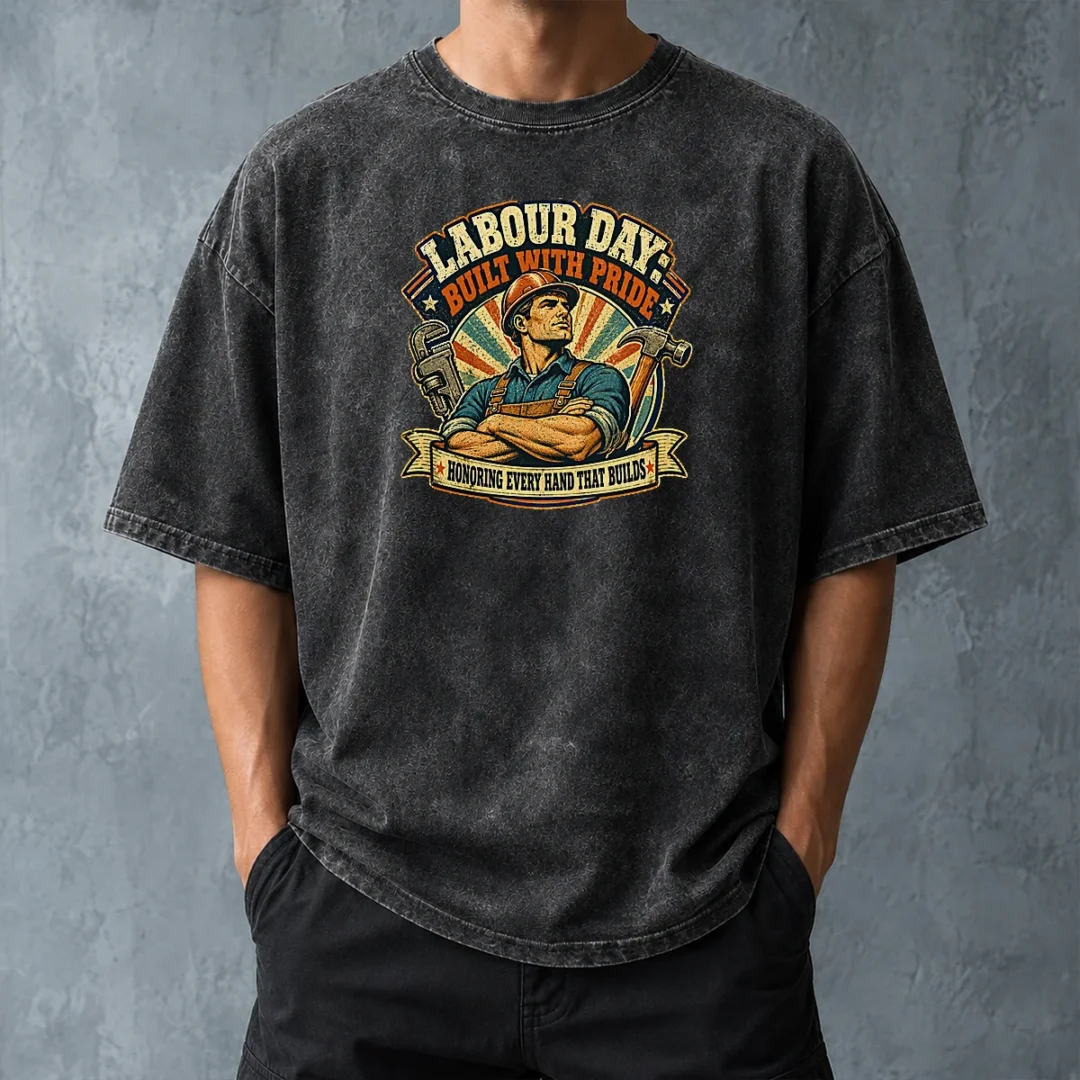pretty-retro-labour-day-celebration-pride-worker-washed-t-shirt-washed-tshirt Pretty Retro Labour Day Celebration Pride Worker Washed T Shirt showing soft fabric and vintage style print on a washed tshirt