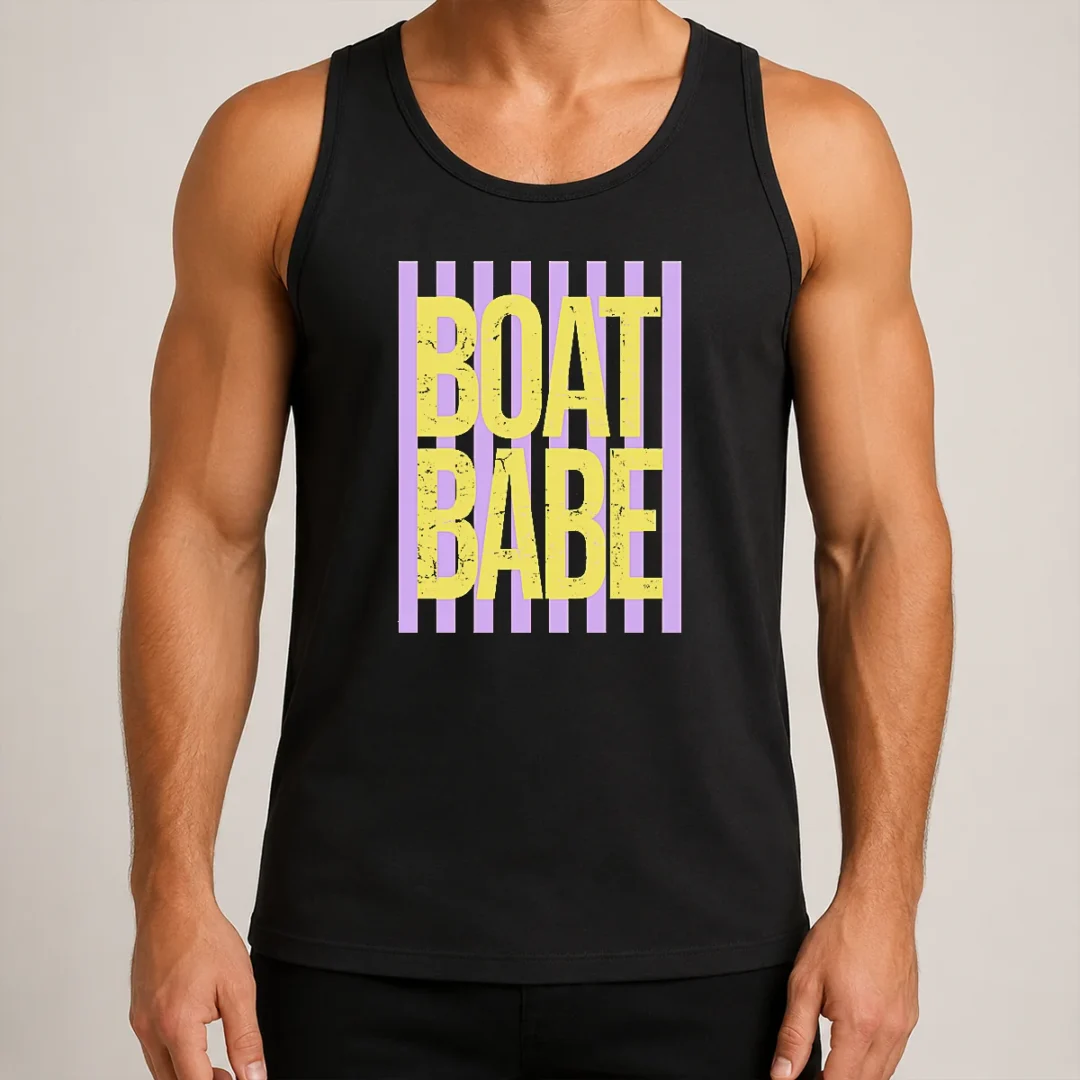 pretty-retro-stripes-sunshine-boat-babe-tank-top Pretty Retro Stripes Sunshine Boat Babe Tank Top
