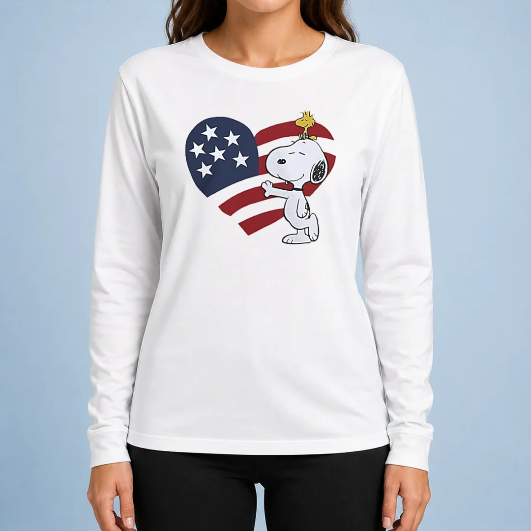 pretty-snoopy-and-woodstock-american-flag-heart-long-sleeve-shirt-1 Pretty Snoopy And Woodstock American Flag Heart Long Sleeve Shirt