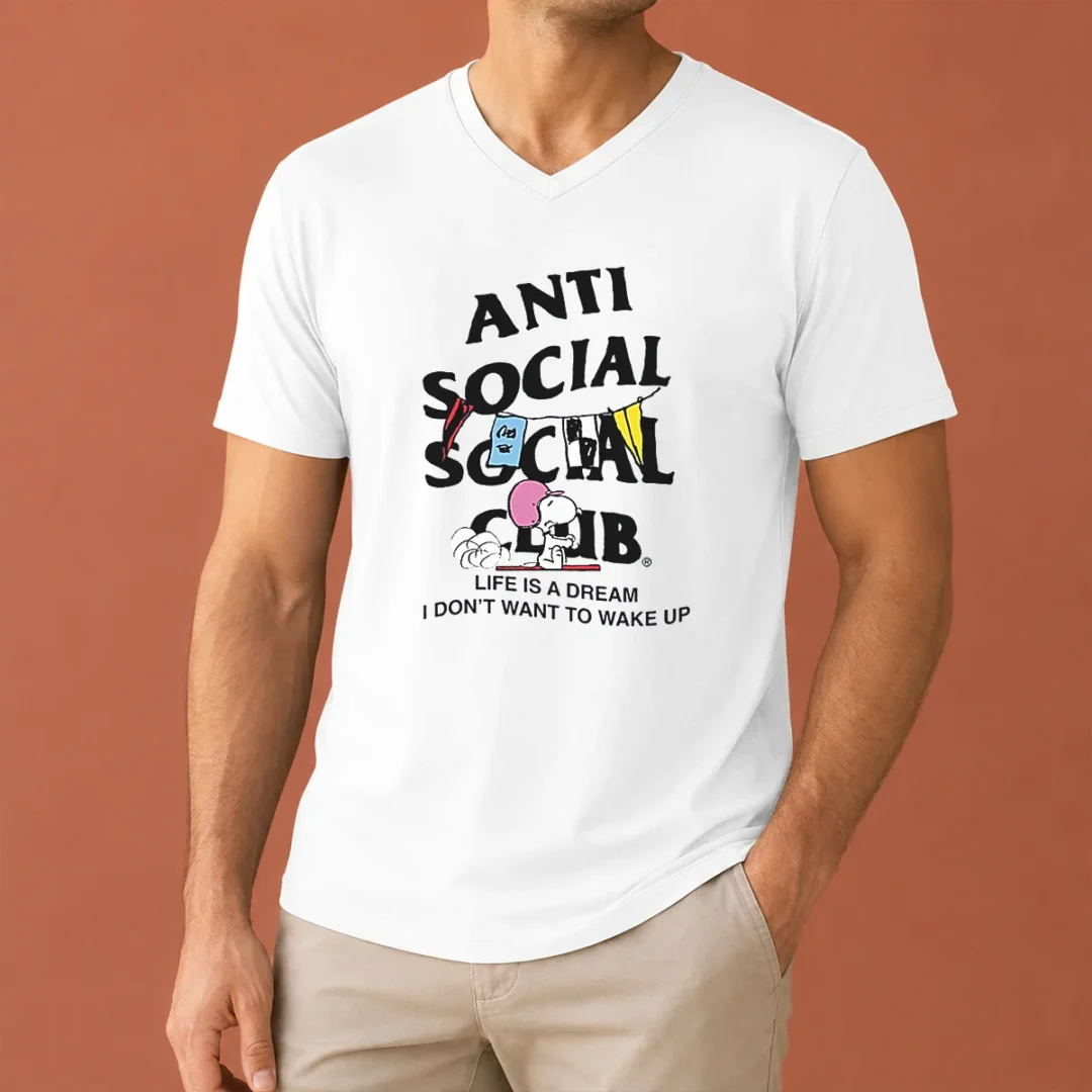 pretty-snoopy-anti-social-club-life-is-a-dream-i-don-t-want-to-wake-up-v-neck-shirt Pretty Snoopy Anti Social Club Life Is A Dream I Don'T Want To Wake Up V-Neck Shirt