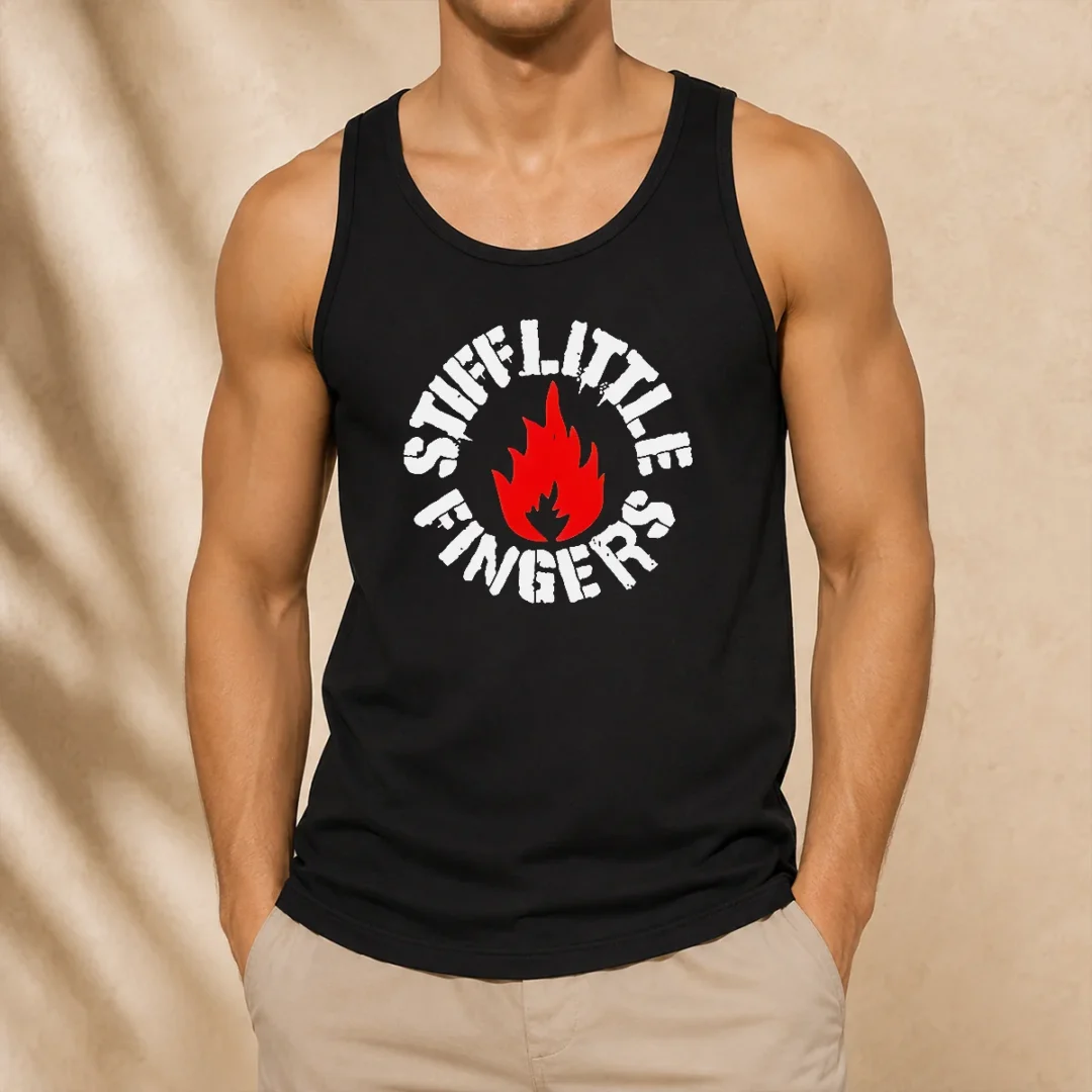 pretty-stiff-little-fingers-circular-badge-logo-with-flame-emblem-centered-inside-tank-top Pretty Stiff Little Fingers Circular Badge Logo With Flame Emblem Centered Inside Tank Top