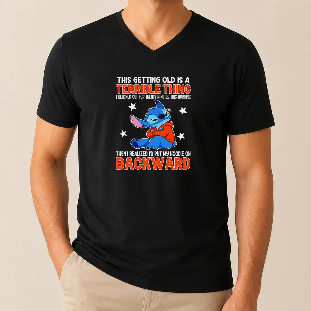 Pretty Stitch This Getting Old Is A Terrible Thing I Blacked Out For Twenty Minutes This Morning V Neck Shirt Pretty Stitch This Getting Old Is A Terrible Thing I Blacked Out For Twenty Minutes This Morning V-Neck Shirt