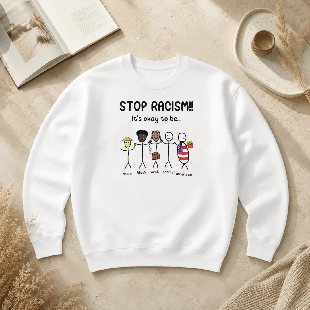 Pretty Stop Racism It'S Okay To Be Asian Black Arab Normal American Sweater Pretty Stop Racism It'S Okay To Be Asian Black Arab Normal American Sweater