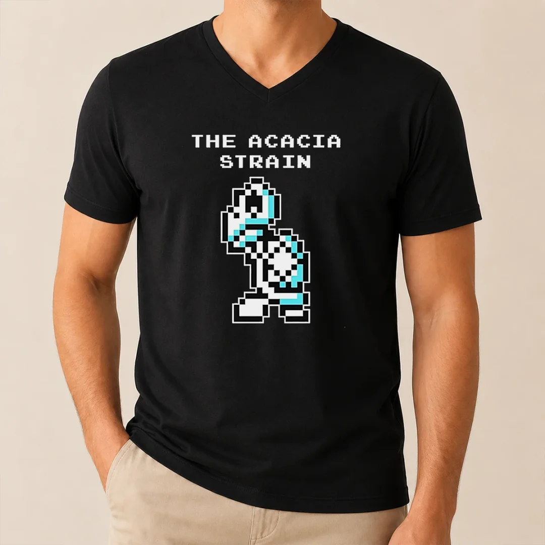 Pretty The Acacia Strain 8 Bit Pixel Art Robot V Neck Shirt Pretty The Acacia Strain 8 Bit Pixel Art Robot V Neck Shirt featuring pixel art robot design on a comfortable v neck garment