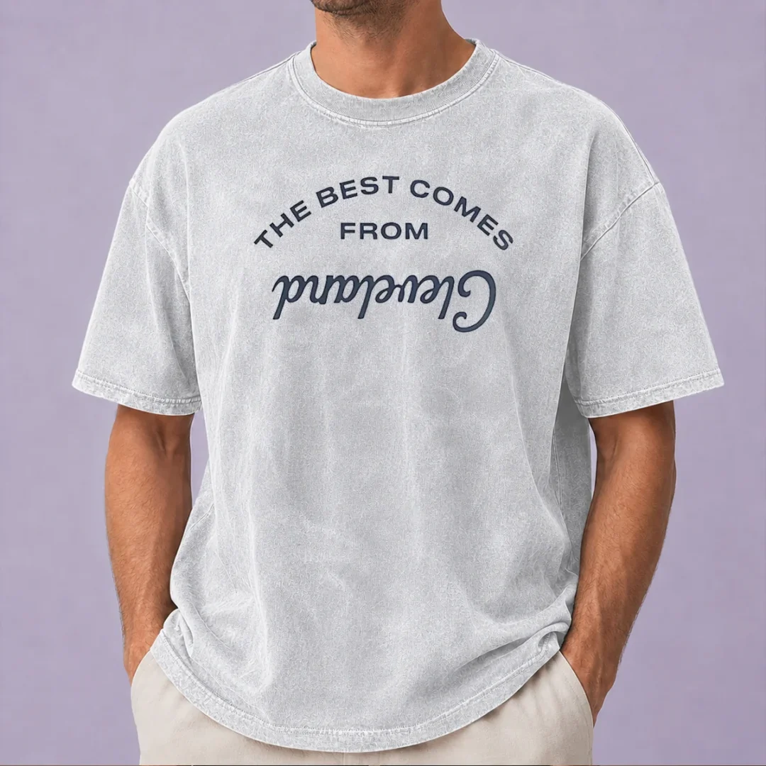 pretty-the-best-comes-from-cleveland-ohio-city-pride-washed-t-shirt Pretty The Best Comes From Cleveland Ohio City Pride Washed T Shirt in soft cotton fabric with vintage wash