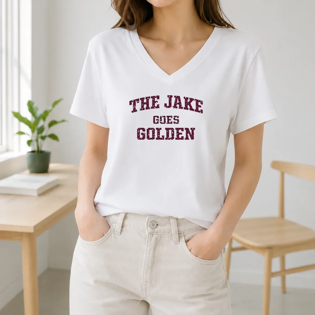 Pretty The Jake Goes Golden V Neck Shirt Pretty The Jake Goes Golden V-Neck Shirt