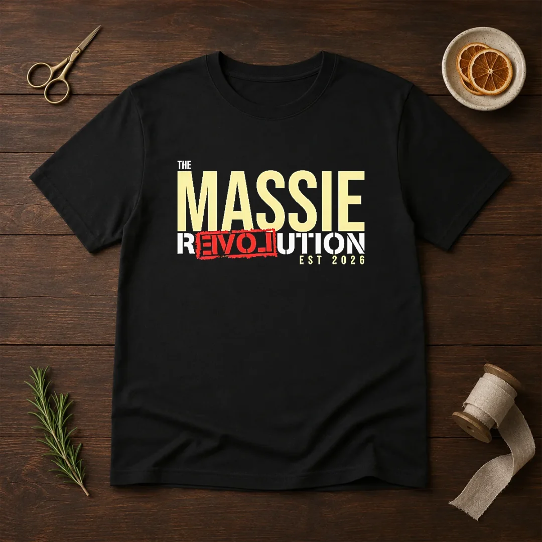 pretty-the-massie-revolution-est-2026-political-movement-t-shirt-3 Pretty The Massie Revolution Est 2026 Political Movement t shirt in black, front view with bold graphic print
