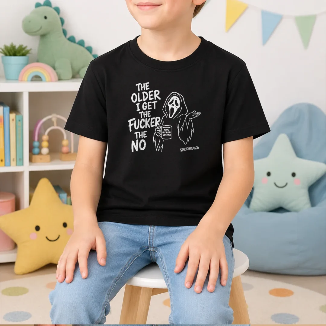 pretty-the-older-i-get-the-fucker-the-no-ghost-face-nope-not-today-not-ever-kids-t-shirt Pretty The Older I Get The Fucker The No Ghost Face Nope Not Today Not Ever Kids T Shirt in vibrant colors on a soft cotton fabric