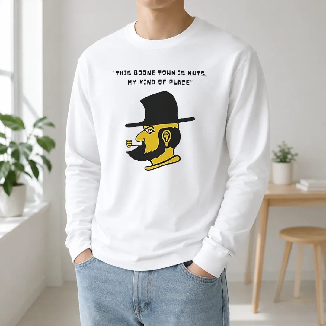 Pretty This Boone Town Is Nuts My Kind Of Place Long Sleeve Pretty This Boone Town Is Nuts My Kind Of Place Long Sleeve Shirt showing front view on white background