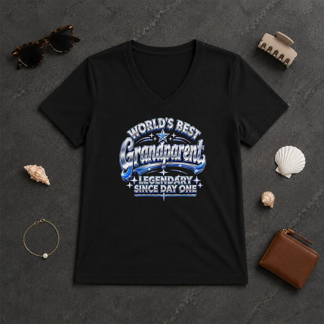 Pretty Top Grandparents Day Legendary Since Day One Y2K V Neck Shirt Pretty Top Grandparents Day Legendary Since Day One Y2K V-Neck Shirt