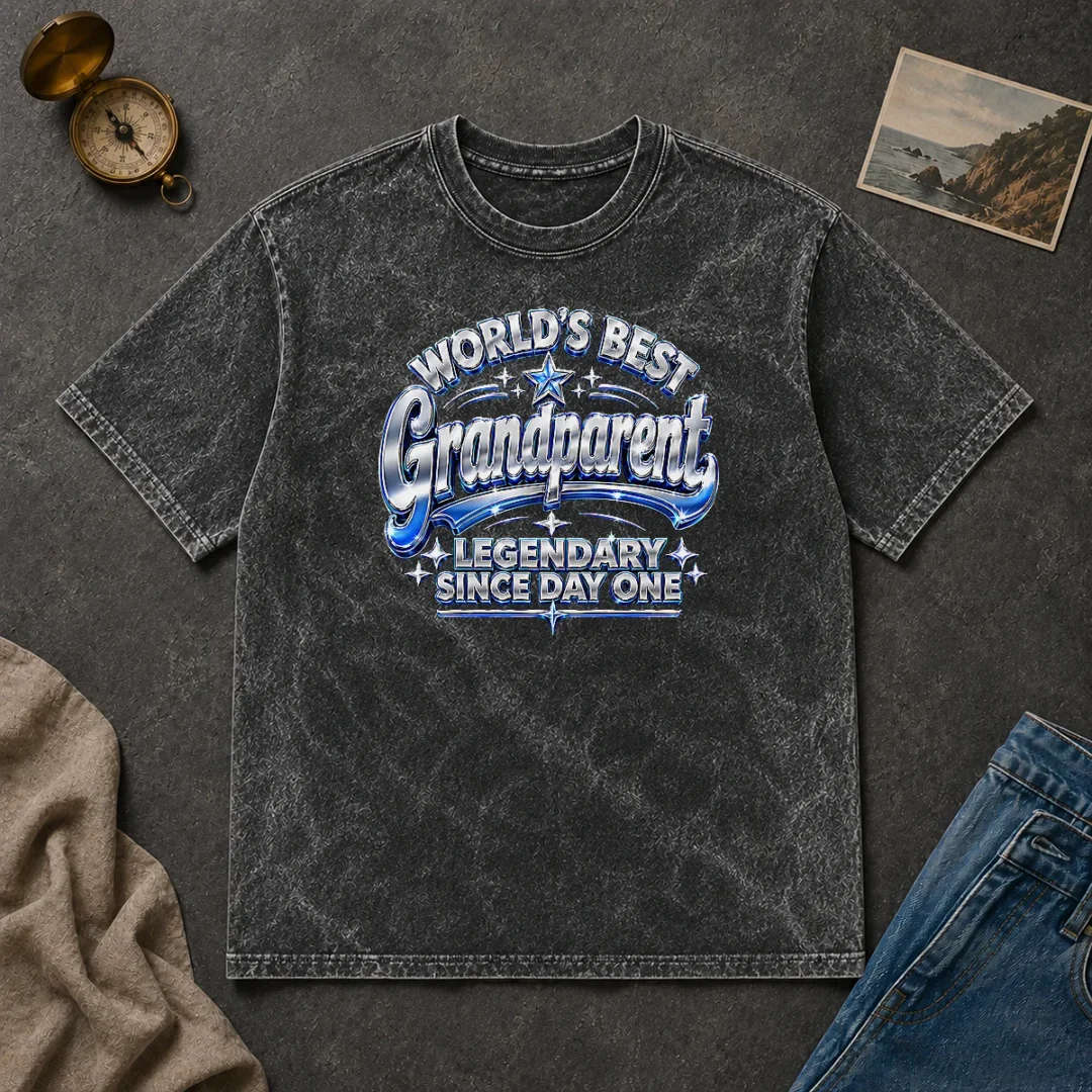 Pretty Top Grandparents Day Legendary Since Day One Y2K Washed T Shirt Pretty Top Grandparents Day Legendary Since Day One Y2K Washed T-Shirt
