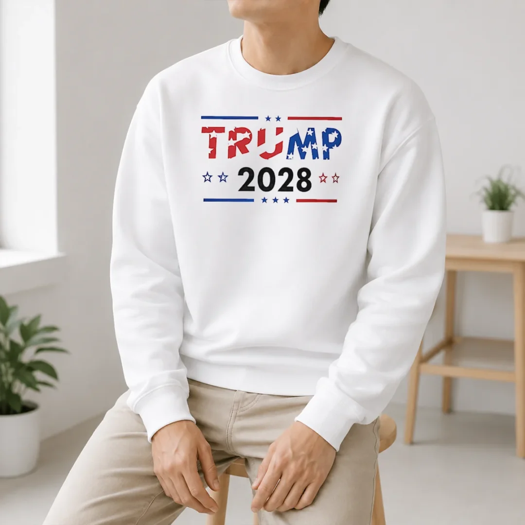 Pretty Trump 2028 Patriotic Stars And Stripes Sweater Pretty Trump 2028 Patriotic Stars And Stripes Sweater