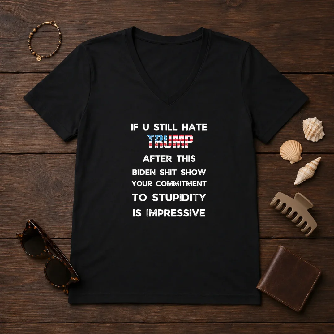 pretty-trump-and-biden-shit-show-political-v-neck-shirt-2 Pretty Trump And Biden Shit Show Political V-Neck Shirt