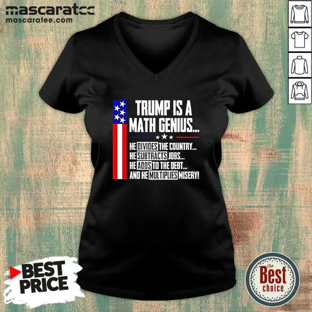 pretty-trump-is-a-math-genius-v-neck-shirt Pretty Trump Is A Math Genius V-Neck Shirt