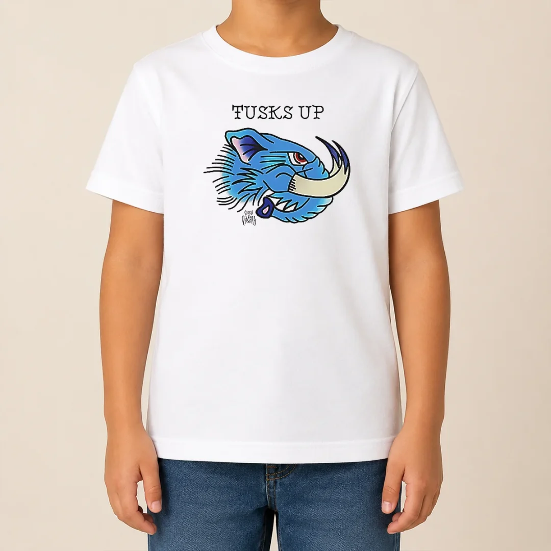 Pretty Tusks Up Blue Boar Head By Ghou Viscera Kids T Shirt Pretty Tusks Up Blue Boar Head By Ghou Viscera Kids T Shirt featuring a vibrant blue boar head graphic on a comfortable kids cotton tee