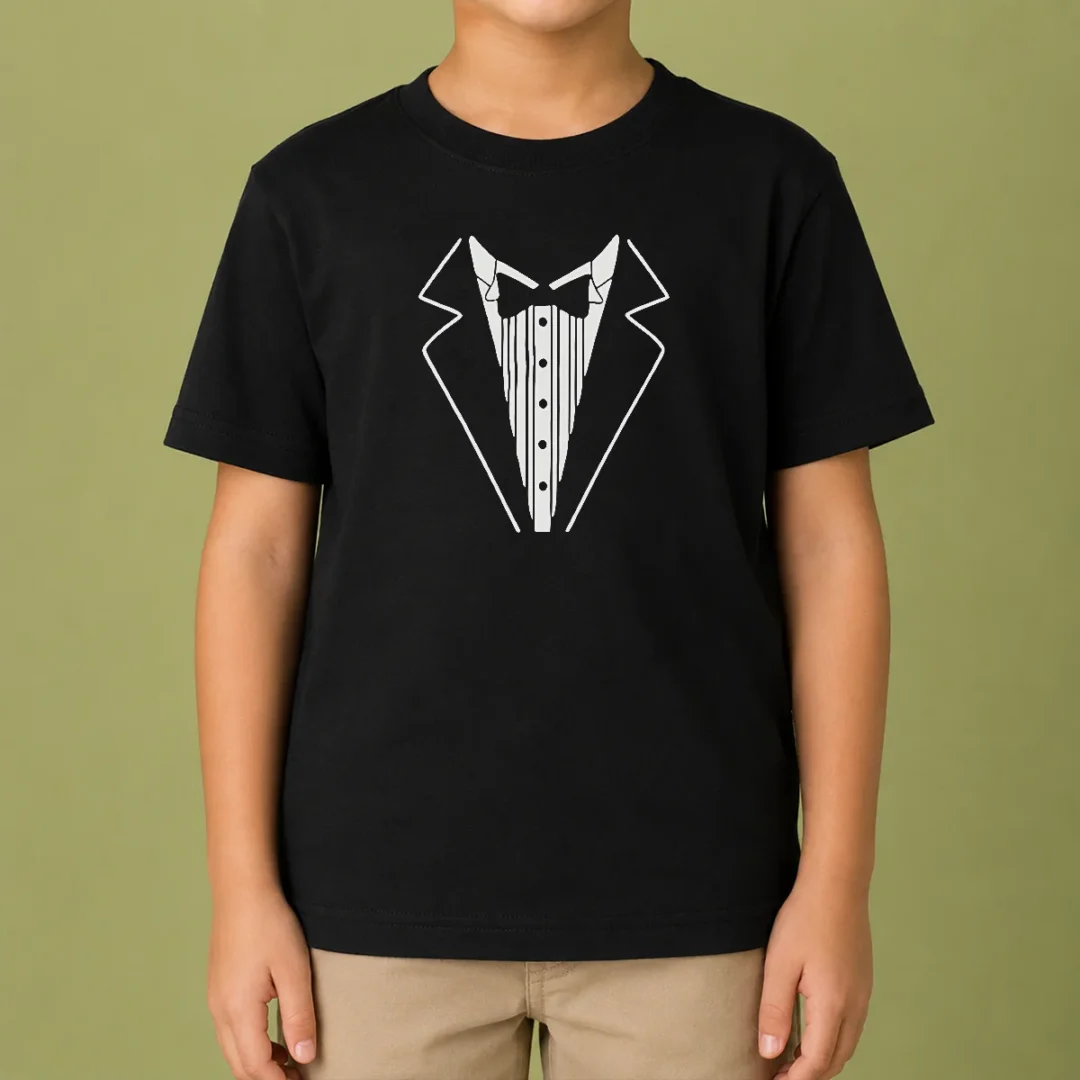 pretty-tuxedo-bow-tie-formal-suit-costume-kids-t-shirt Pretty Tuxedo Bow Tie Formal Suit Costume Kids T-Shirt