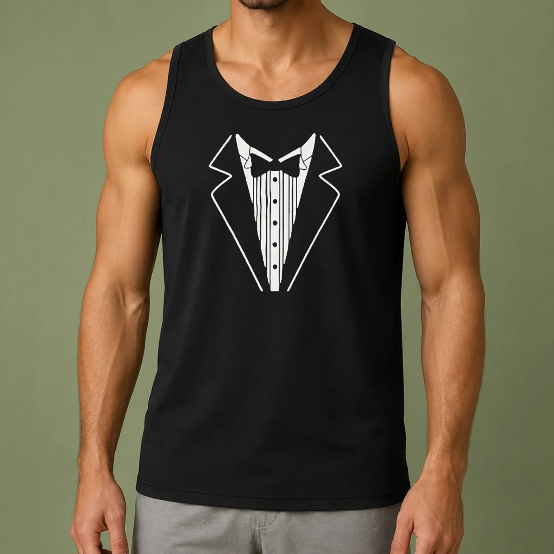 pretty-tuxedo-bow-tie-formal-suit-costume-tank-top Pretty Tuxedo Bow Tie Formal Suit Costume Tank Top