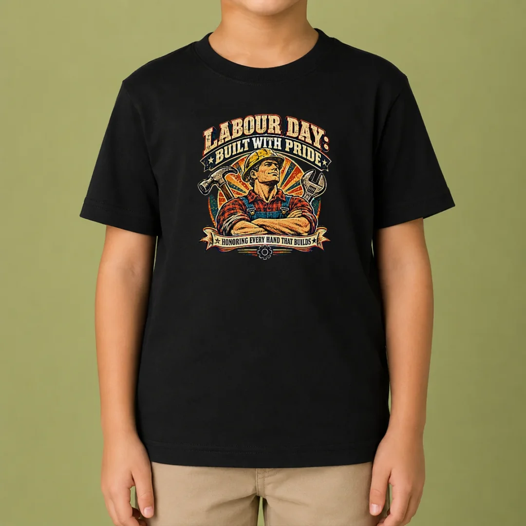 pretty-vintage-style-labour-day-holiday-kids-t-shirt Pretty Vintage Style Labour Day Holiday Kids T-Shirt