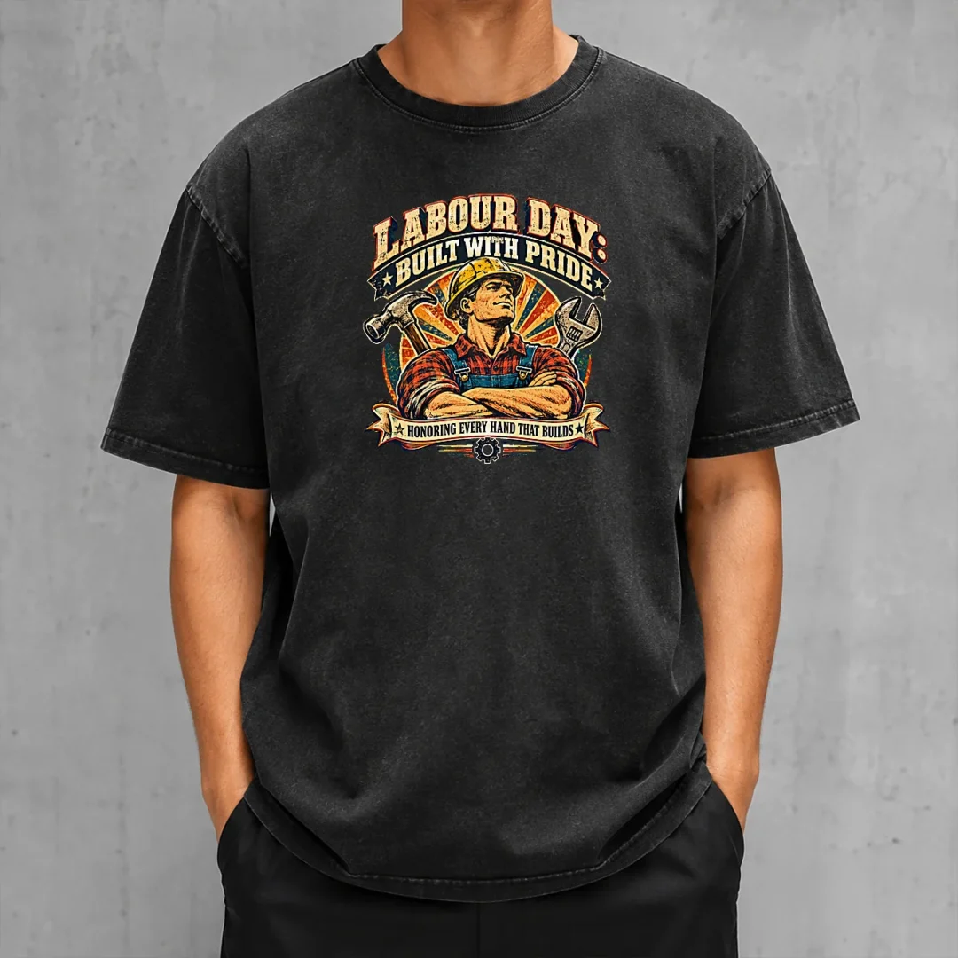 pretty-vintage-style-labour-day-holiday-washed-t-shirt Pretty Vintage Style Labour Day Holiday washed t shirt with faded vintage print on soft fabric