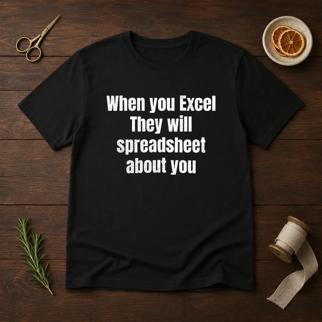 pretty-when-you-excel-they-will-spreadsheet-about-you-t-shirt Pretty When You Excel They Will Spreadsheet About You t shirt in white, front view, unisex crew neck