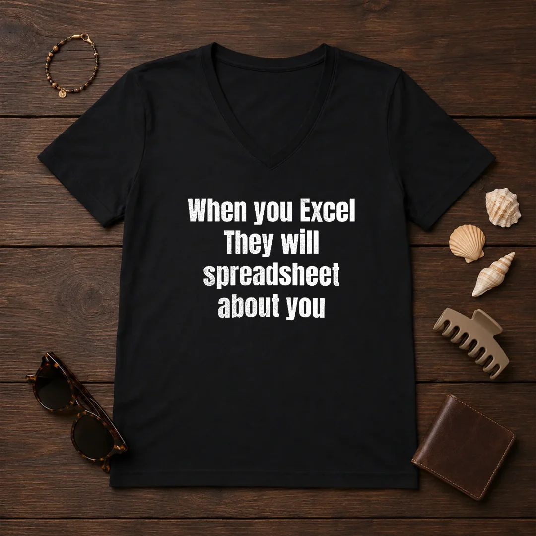 pretty-when-you-excel-they-will-spreadsheet-about-you-v-neck-shirt Pretty When You Excel They Will Spreadsheet About You V-Neck Shirt