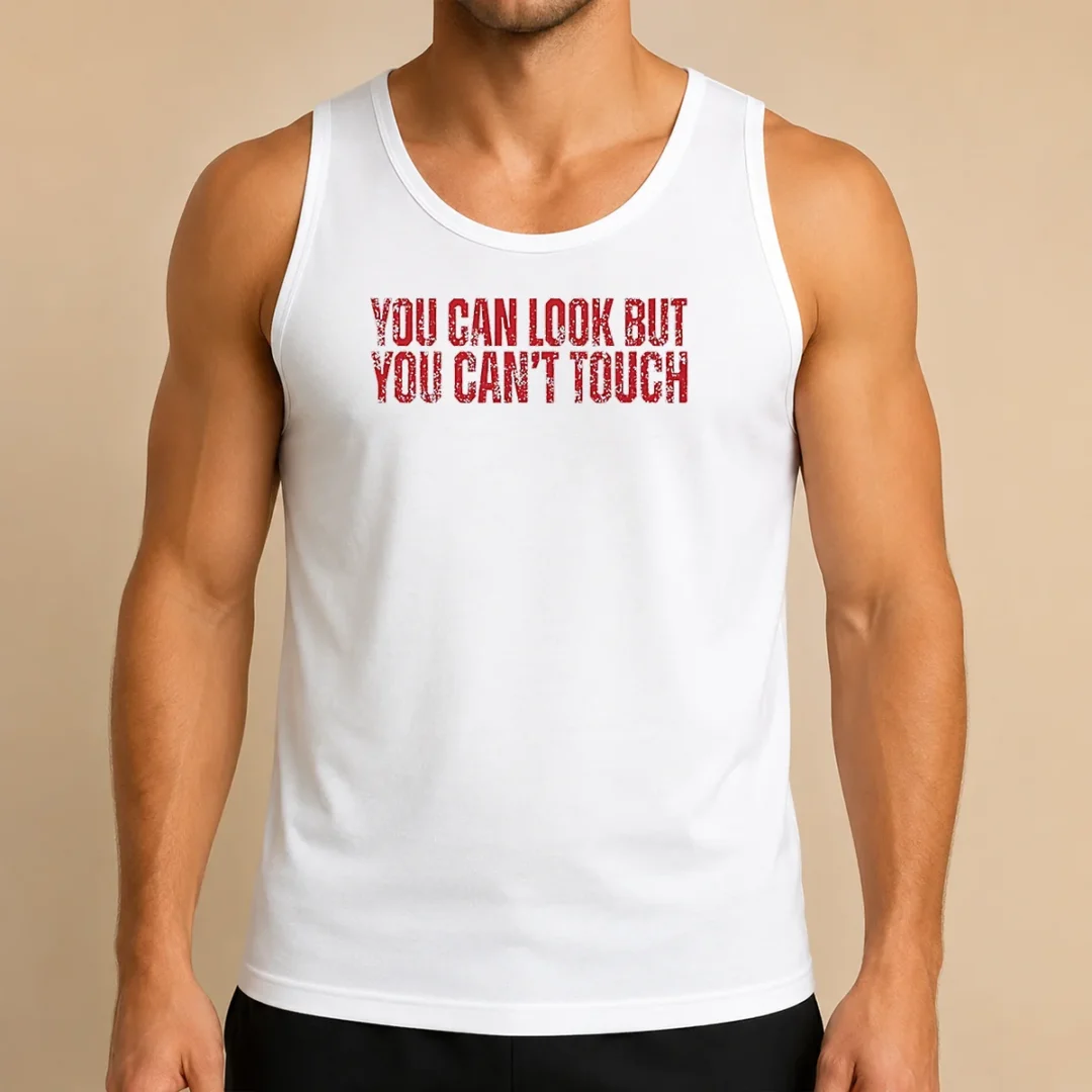 pretty-you-can-look-but-you-can-t-touch-distressed-tank-top Pretty You Can Look But You Can'T Touch Distressed Tank Top