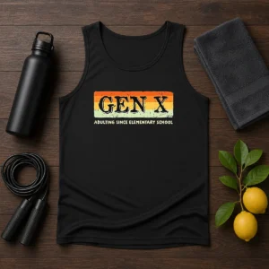 Funny Gen X Adulting Since Elementary School Tank Top