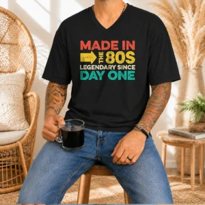 Original Made In The 80s Legendary Since Day One Geek V-Neck Shirt