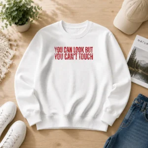 Hot You Can Look But You Can'T Touch Distressed Sweater