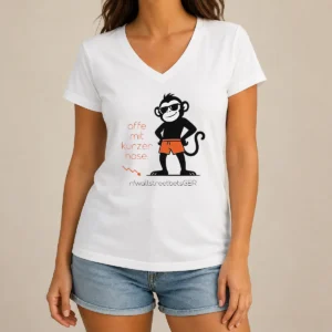 Hot Affe Mit Kurzer Hose V-Neck Shirt