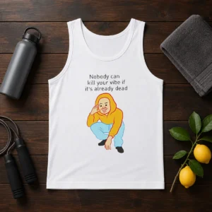 Official Nobody Can Kill Your Vibe If It'S Already Dead Cartoon Man Tank Top
