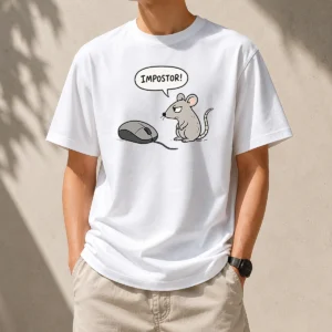 Nice Impistor Mouse t shirt in black, featuring a bold graphic on a classic crew neck cotton tee