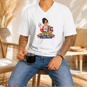 Pretty First Day Of School Teacher Vector V-Neck Shirt