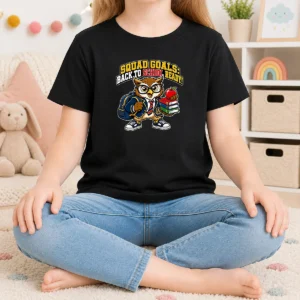 Hot Back To School Owl Mascot Squad Kids T-Shirt