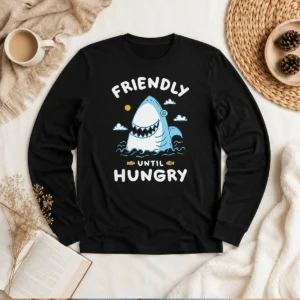 Nice Shark Grinning Friendly Until Hungry Long Sleeve Shirt