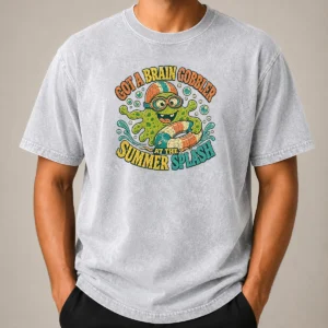 Premium Brain Gobbler Summer Splash Retro Distressed Washed T-Shirt