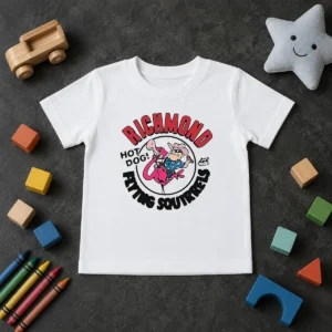Good Richmond Flying Squirrels Hot Dog Flamingo Kids T-Shirt