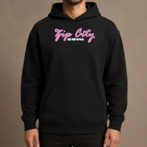 Hot Premium Zip City Alabama Southern Town Hoodie in dark color with front zipper and hood