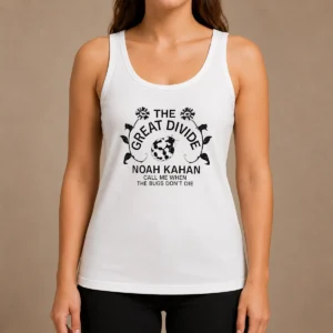 Top Noah Kahan The Great Divide Tour Concert Call Me When The Bugs Dont Die Tank Top