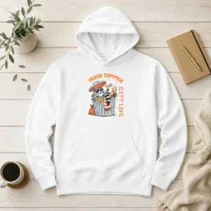 Good Funny Trash Summer City Life Raccoon Hoodie