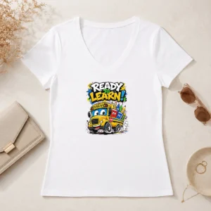 Nice Funny Back To School Ready To Learn Streetwear V-Neck Shirt