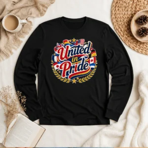 Official United In Pride National Flag Typography Long Sleeve Shirt