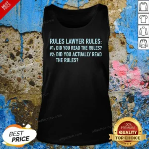 Good Rules Lawyer Rules Geek Tank Top