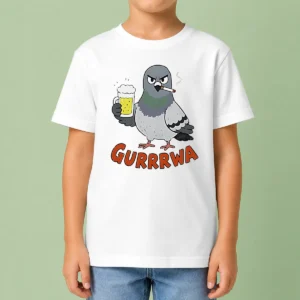 Premium Angry Pigeon With Beer And Cigarette Kids T-Shirt