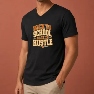 Premium Back To School Hustle Vintage For Students And Teacher V-Neck Shirt