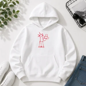 Original Statue Of Liberty New York City Sketch Art Doodle Minimal Line Drawing Hoodie