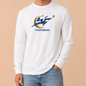Original Classic Washington Wizards Basketball Team W Logo Long Sleeve Shirt