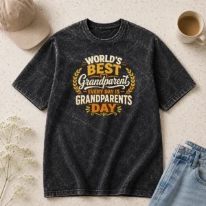 Nice Grandparents Day Typography Shirt Celebrating Family Love Washed T-Shirt