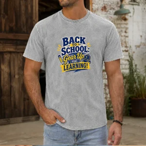 Top Back To School Gear Up For Learning Retro Distressed Washed T-Shirt